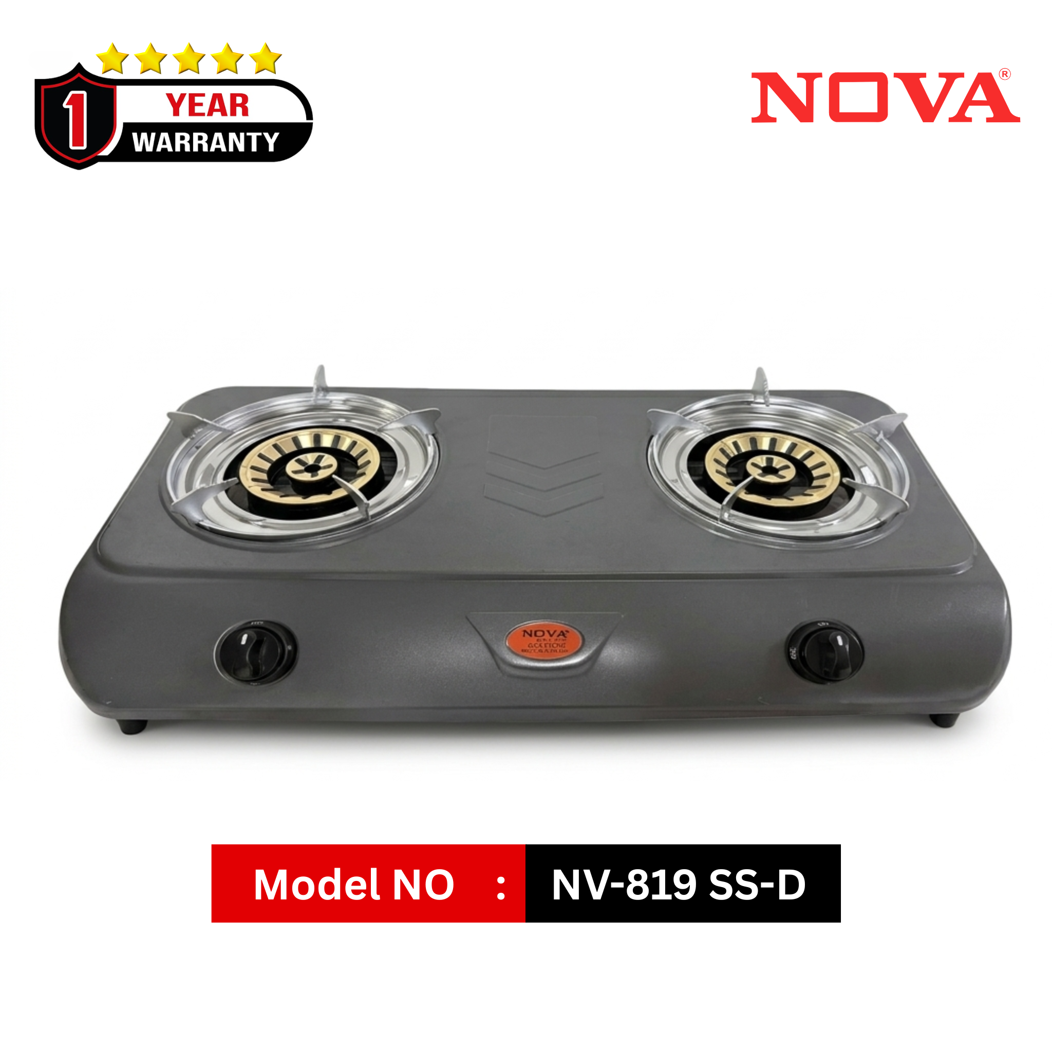 NOVA NV-819-SS-D Double Burner Gas Stove
