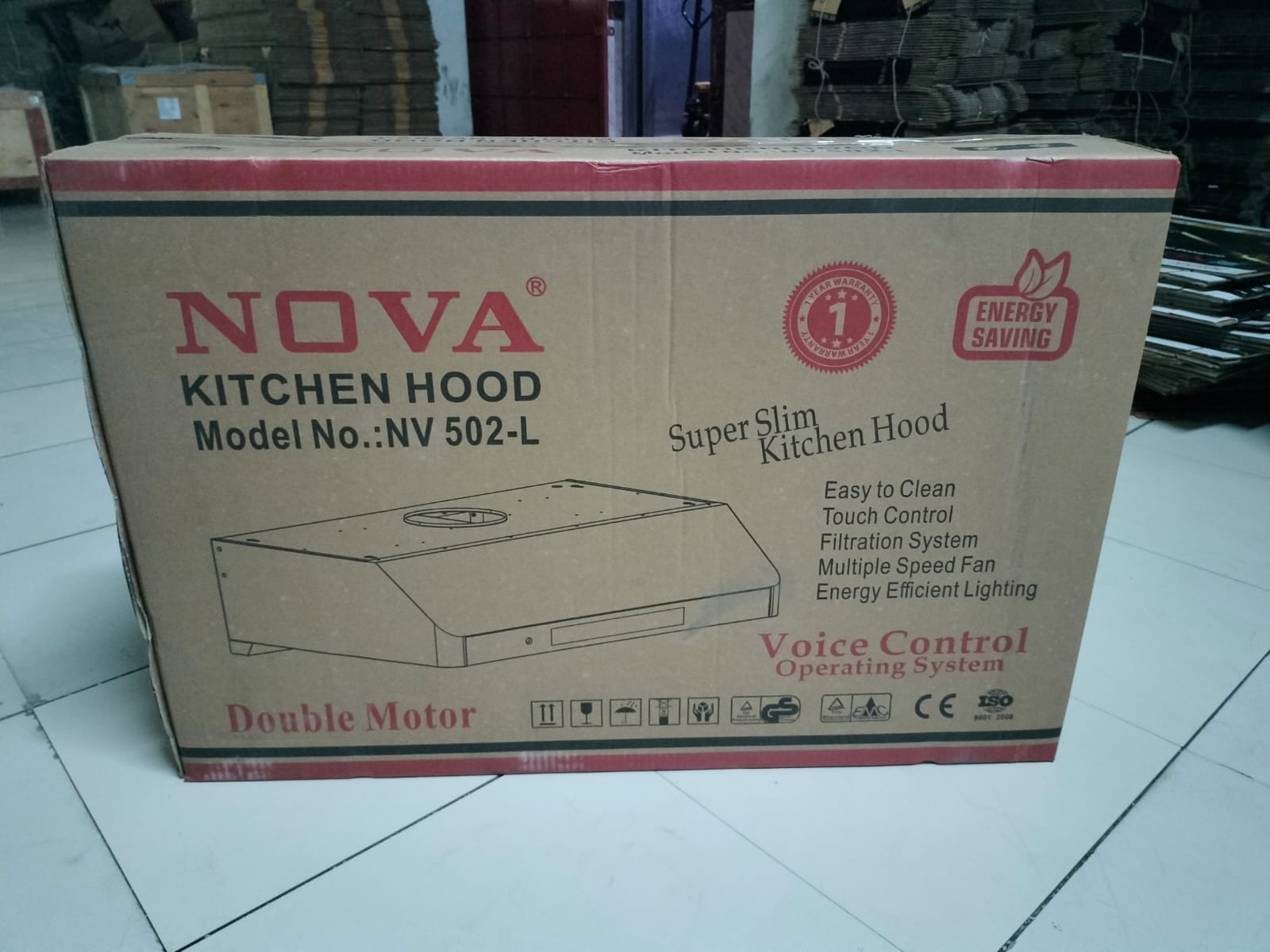 NOVA Kitchen Hood NV-502-L | Double Motor | Slim Design | Voice Control