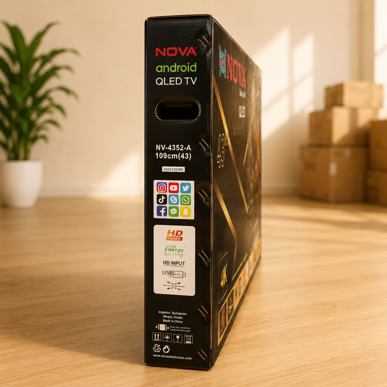 NOVA 43” AI AOS 4K QLED Smart TV NV-4352 | Android 15 | Voice Control | HDR10+ | 32GB ROM | 2GB RAM