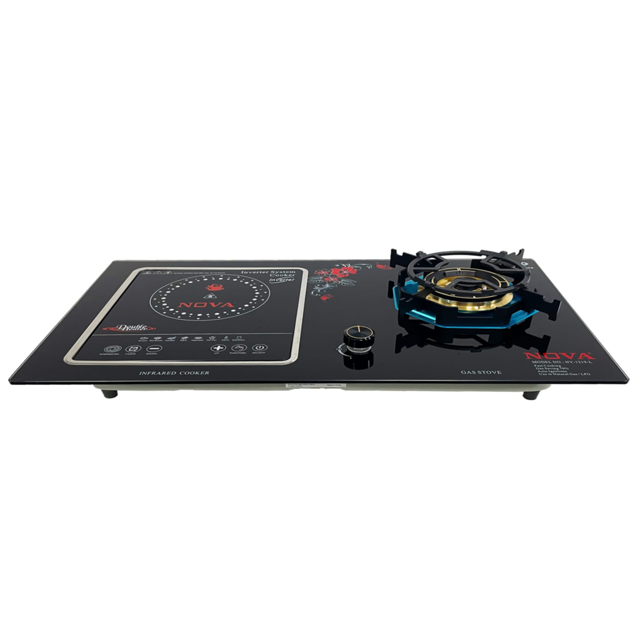 NOVA 2-in-1 Gas Stove & Infrared Cooker NV-1219L – Double Burner Smart Cooking System