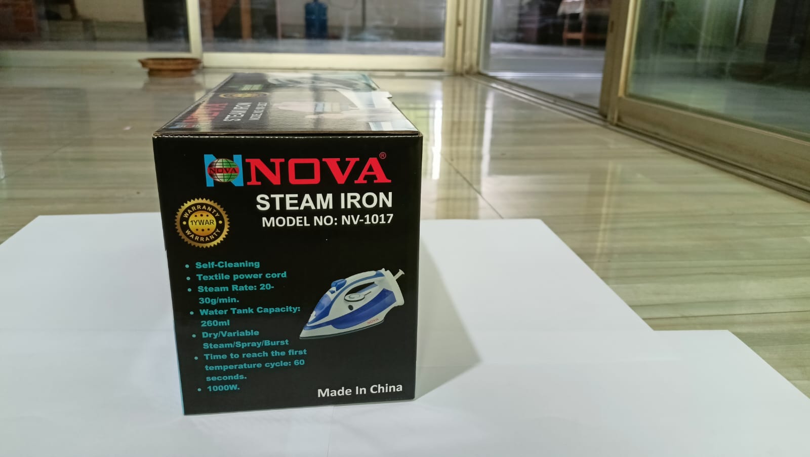 NOVA Steam Iron NV-1017 – 1000W Powerful Steam & Ceramic Plate Iron