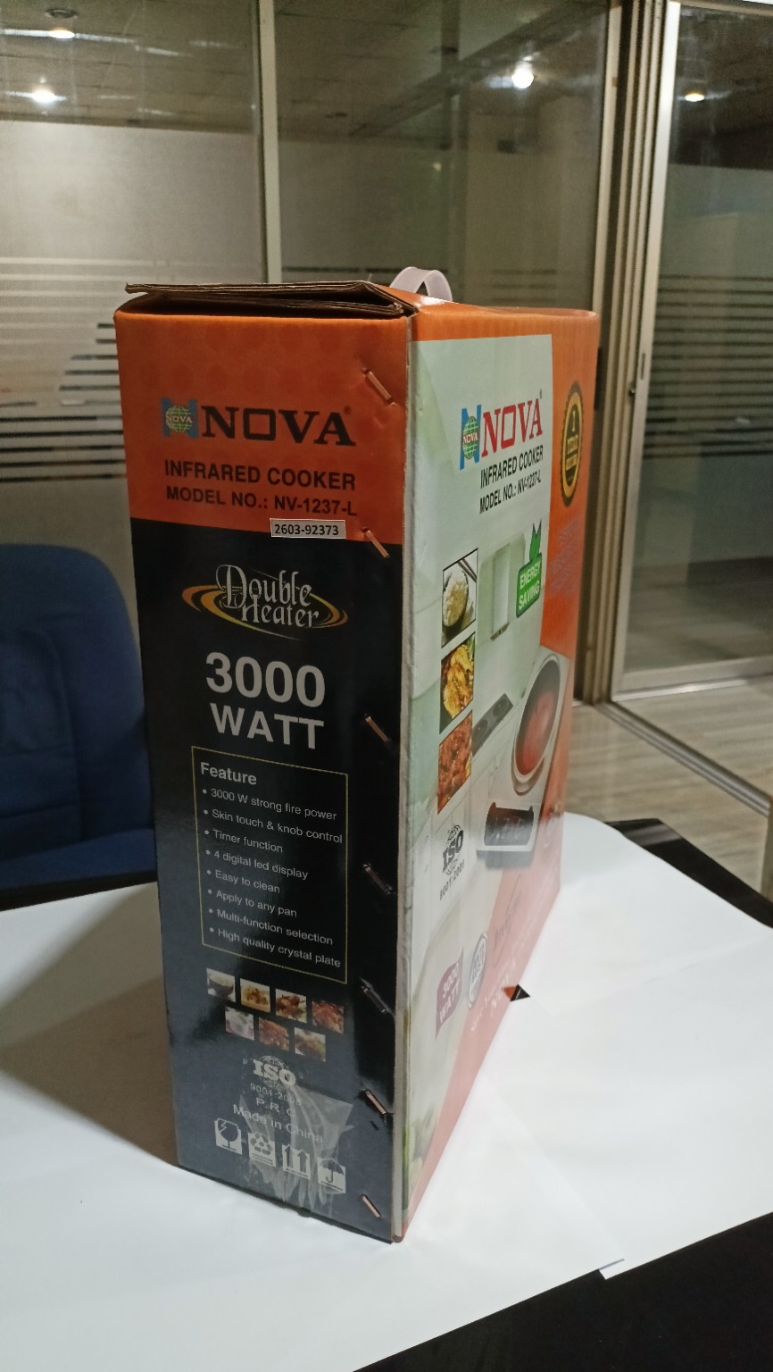 NOVA Infrared Cooker NV-1237-L | 2200W Double Heater  | Inverter Friendly | Touch & Knob Control
