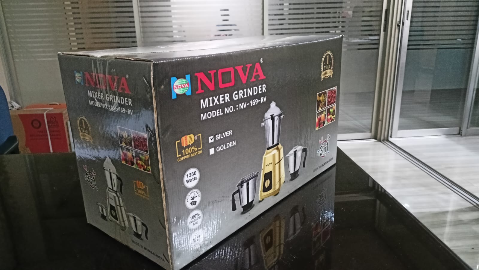 NOVA Mixer Grinder NV-169-RV  ।। 1350W 3-in-1 Premium Gold Heavy Duty Blender